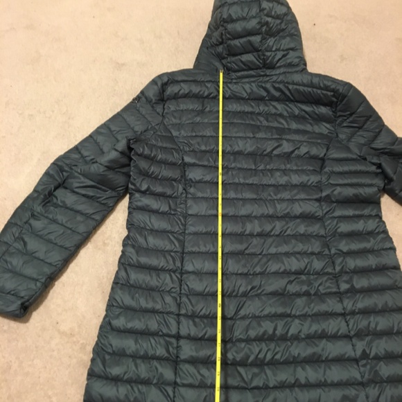 Women's Plus Size 2XL Long Deep Dark Green Lightweight Puffer Coat - Picture 5 of 14